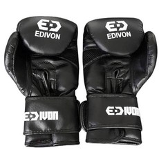 EDIVON 訓練拳擊手套 100 PU, 黑色的