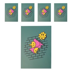 Monstar磚塊8格筆記本, 深綠色, 5個