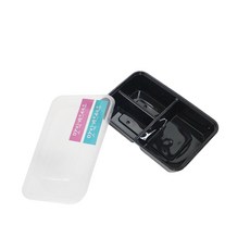 3格餐盒 N-PP 黑色 100入+請享用 粉色 50入+薄荷綠 50入, 1組