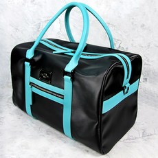 DEX Pajo 拼色波士頓手提包 DX014, 黑色蒂芙尼藍