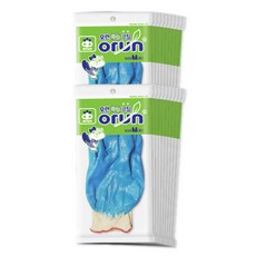 orun NBR 乳膠塗層雙手手套 M, 天藍色, 20套