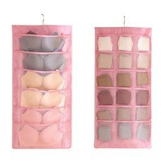 Rose Road 雙面內衣收納盒 粉紅色 正面6格 背面18格, 2個