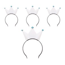 파티해 LED 점등 왕관 머리띠, 화이트, 4개