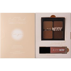 MERZY Mood-Fit四色眼影盤 S3 Drowsy Nude+霧面慕斯唇釉 BT3, 1組, 眼影盤+唇彩