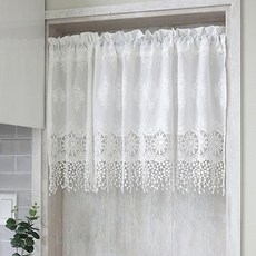 棉質蕾絲窗簾, 白色的
