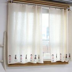 걸프렌드 자수 작은창 커튼