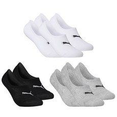 PUMA AEROSILVER 旋紋隱形襪 5雙組, 白色 + 灰色 + 黑色