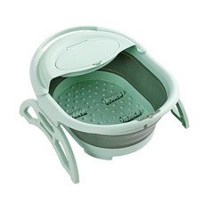 質感摺疊泡腳盆 綠色, 1個
