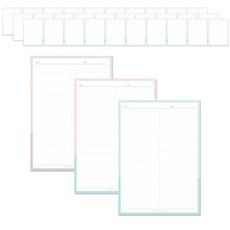 ROMANTIC NOVEMBER 奶油風雙色橫線B5便條紙 3款 x 100頁組合, 薄荷雙色, 棕色雙色, 粉紅薄荷雙色, 1套