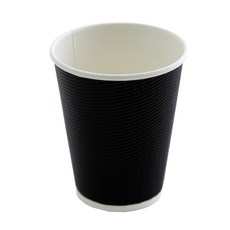 3중 단열 종이컵 엠보싱 블랙 360ml, 25개입, 1개