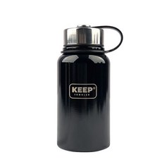 KEEP CAMPING 不鏽鋼運動保溫瓶, 黑色, 650ml