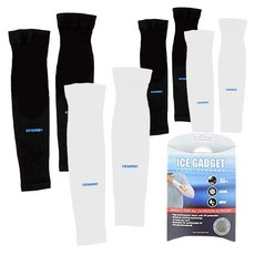 Ice Gadget 涼感 袖套 成人套組 2 件 + 孩童 2 件, 黑，白