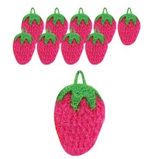 디지티 딸기 아크릴 수세미 핑크 15 x 10.5 cm, 10개, 1개입