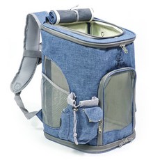 YOU&ME 반려동물 접이식 모던 이동장 백팩, 블루, 1개