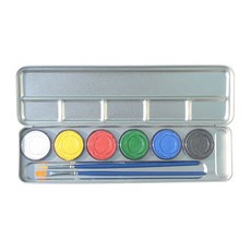 用於化妝實踐測試的水色面部彩繪套組, 6 種顏色