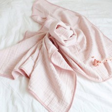 Dream Tofu 兒童三層紗布斜毯, 粉色