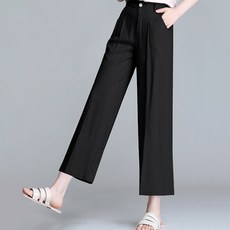 페이퍼먼츠 와이드 9부 스트레이트 린넨 통기성 팬츠 00373