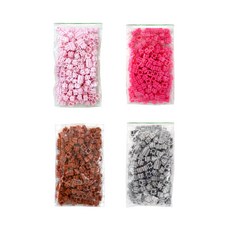 Block N Story 造型積木補充包 10mm 4款 x 300p 套組, 淺粉紅色, 深粉紅色, 棕色, 灰色