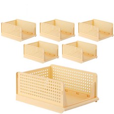 Mondspot 可堆疊儲物收納層架整理盒 黃色 YT_RB284_AY, 6個