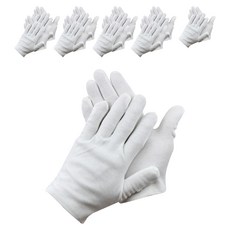 純色房間細白禮儀棉手套, 白色的, 10個
