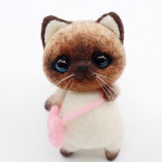 藍色環形毛氈DIY組, 1個, 暹羅貓