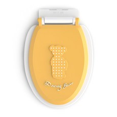 데니베어 무소음 성인용 변기커버 중형, 옐로우, 1개
