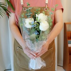 블뤼엔 생화 센터피스 해피하우스 꽃다발 마르시아화이트 S, 혼합색상