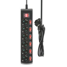 LUG 省電獨立開關延長線 KF-KSB-06K7-A 黑色 6孔, 5m, 1個