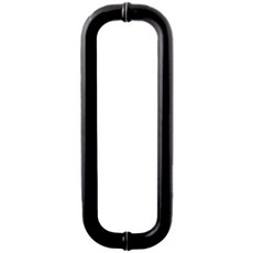 不鏽鋼強化玻璃門 340mm 25Φ 霧面黑, 1個, 黑色340p