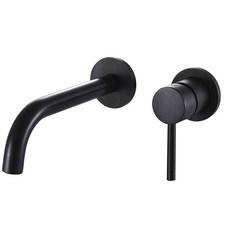 Piloto 半埋牆式水龍頭組 黑色 5506, 1套, 黑色鍍鉻