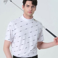 클리브랜드 남성용 골프 사선 로고 스트라이프 반팔 티셔츠 CGKMTS1042