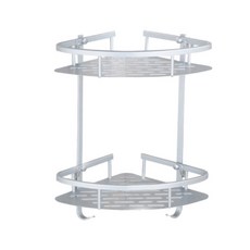 藍線轉角2層架子, 白色的, 1個