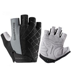 ROCKBROS 蜘蛛騎行半手套雙手套組, 灰色, 1組