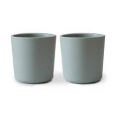 mushie 孩童塑膠水杯, 2入, 鼠尾草綠