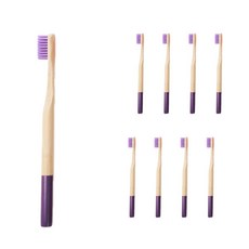 Trade Me溫和竹子牙刷 彩色毛 紫色, 1個, 9件