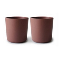 mushie 孩童塑膠水杯, 2入, 紅棕色