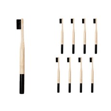 Ariaz 彩色竹牙刷 黑色, 9入, 1個