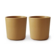 mushie 孩童塑膠水杯, 2入, 芥末黃