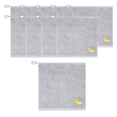 Songwol 松月 恐龍刺繡清潔環手巾 10p + 案例 10p, 淺灰, 1套