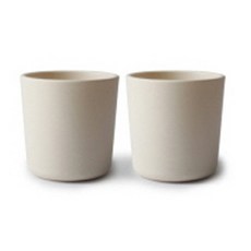 mushie 孩童塑膠水杯, 2入, 象牙白