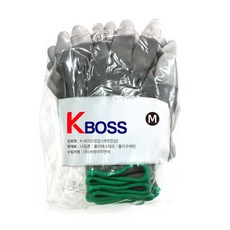Kboss PU 指尖塗層三隻 Myung 手套 M AD76 40p, 灰色的, 1套