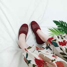 디아 제이비 말랑 시스루 메쉬 니트 플랫슈즈 2cm