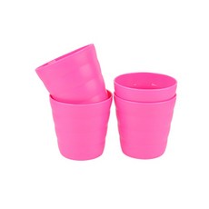달로플라스트 줄무늬 컵 250ml, 핑크, 4개