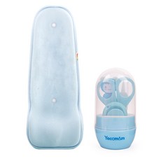 Yecomam 哺乳軟墊+護理指甲4件組 S款, 藍色, 1組