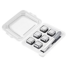 不鏽鋼冰塊 6入+夾子組, 1組