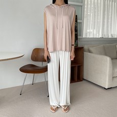 메이첼 여성용 루즈핏 민소매 슬리브 후드 티셔츠 00021