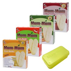 Mum-Mum 4種嬰兒米果+手提盒, 原味，胡蘿蔔，蔬菜，蘋果, 1組