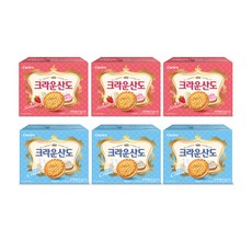 CROWN 皇冠 夾心餅乾 草莓口味 3入+奶油口味 3入, 1組