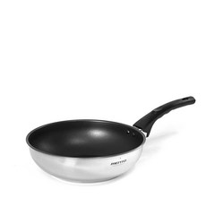 Kitchen-Art 電磁爐適用優質不鏽鋼炒鍋 黑色, 1個, 26cm