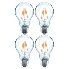 LUMI N 全新 Allbeam 透明 LED 愛迪生燈泡 26 底座 6W 4p, 1組, 黃光色